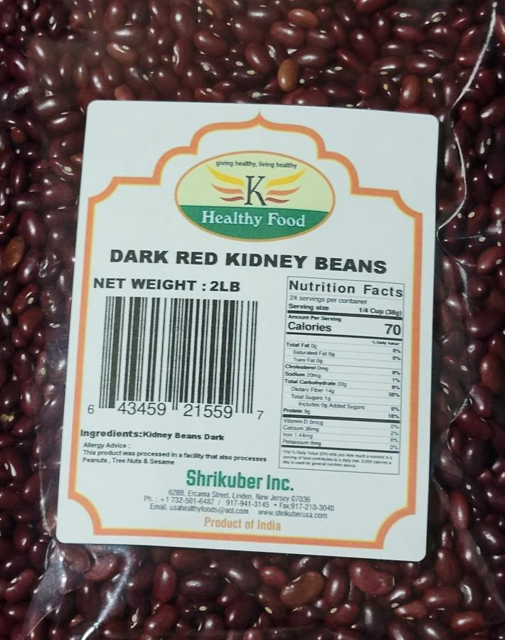 HEALTHY FOODS DARK RED KIDNEY BEANS 2LB 52944 Buy Dal Lentils Online